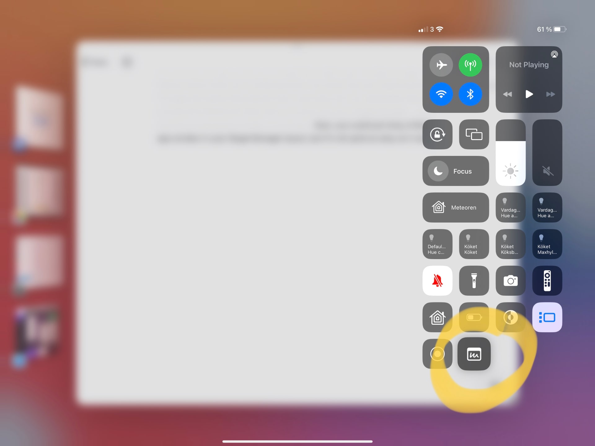 Quick Note in Control Center